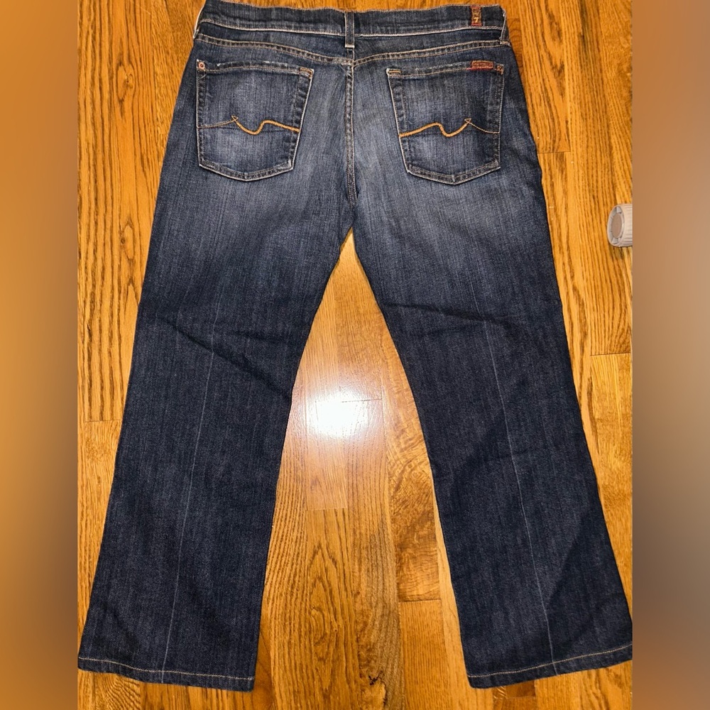 7 For All Mankind Dark Blue Boot Cut Jeans